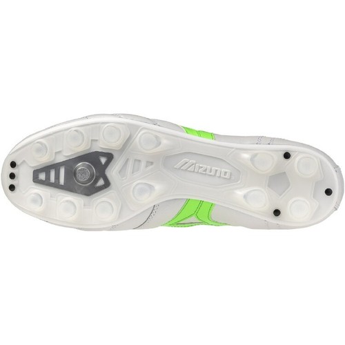 MIZUNO Soccer Cleats MORELIA 2 JAPAN P1GA250137 White/Neon Green Short tan NEW - Picture 5 of 7
