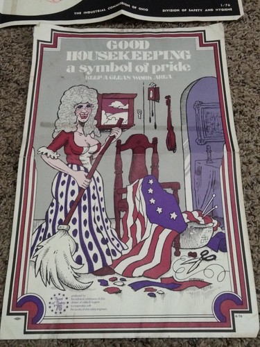 "Spirit Of Safety" Posters Industrial Commisson of Ohio 1976 3 Vintage Signs - Picture 2 of 12