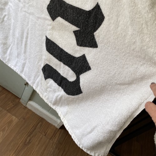 Vintage H Stern Bath Towel Beach Towel White Black Graphic Word - Picture 4 of 5
