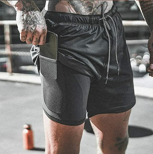 Men's Gym Sports Training Bodybuilding Workout Running Shorts Fitness Gym Pants - Picture 2 of 56