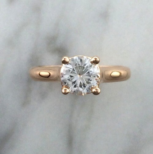 14K Rose Gold Round Cut Moissanite Wedding Engagement Ring for Women - Bild 7 von 10