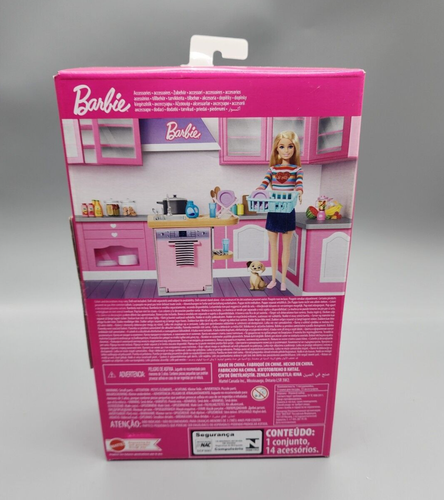 Barbie Kitchen Playset Mattel New Sealed 14 Accessories Dollhouse Furniture - Foto 2 di 7