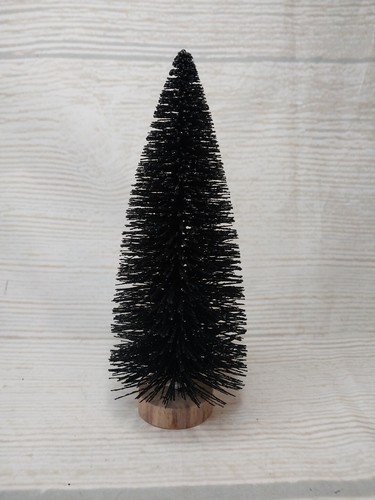New! 8.25" BLACK Halloween Christmas Tree Bottle Brush Trees Sisal Holiday Fall - Picture 4 of 7