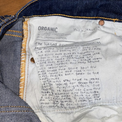 Nudie Jeans Co Men’s Organic Cotton Blue Denim Jeans Size 33 - Made in Italy - Picture 7 of 12