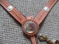Western Cowboy Horse Riding Barrel Race Leather Silver Concho Breast Collar Western Cowboy Horse Riding Barrel Race Leather Silver Concho Breast Collar