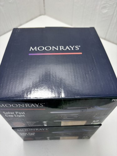 Moonrays Solar Post Cap Light 24995 Lot Of 2 Bronze Finish Plastic - Picture 8 of 16