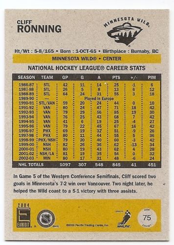 03/04 PACIFIC EXHIBIT YELLOW BACKS PARALLEL Hockey (#51-100) U-Pick From List - Picture 22 of 46