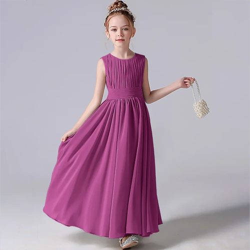 Chiffon Pleated Flower Girl Dresses with Sashes - Picture 26 of 120