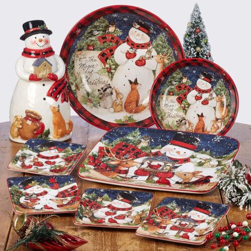 Santa Claus 11” Dinner Plate, Multi-Color, Large, Set of 4 - Picture 6 of 6