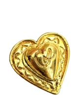Christian Lacroix Logo Heart Brooch Made In France W 2.4 x H 2.3 in With Box