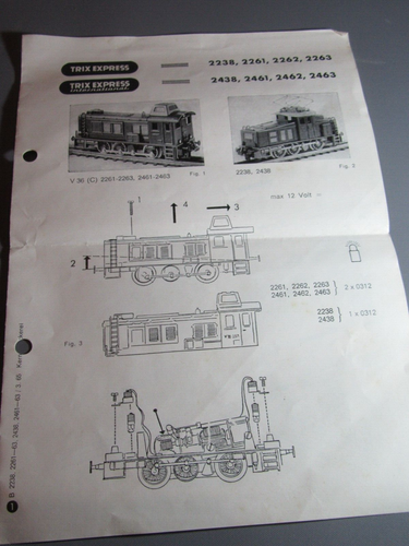 A539 Vintage Trix 6263 Germany Folding + Sheet Control Of Locomotive Ho 1:87 - Picture 3 of 5