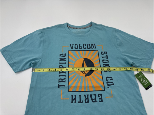 Volcom T Shirt Youth Boys Large Blue Skater Logo Surf Casual Graphic Hippie NEW - Picture 7 of 9