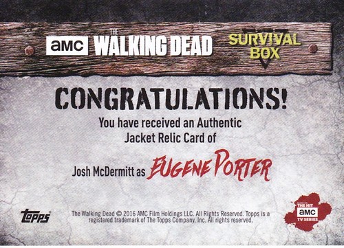 The Walking Dead Caja de Supervivencia Disfraz Reliquia Josh McDermitt como Eugene Porter - Imagen 3 de 3