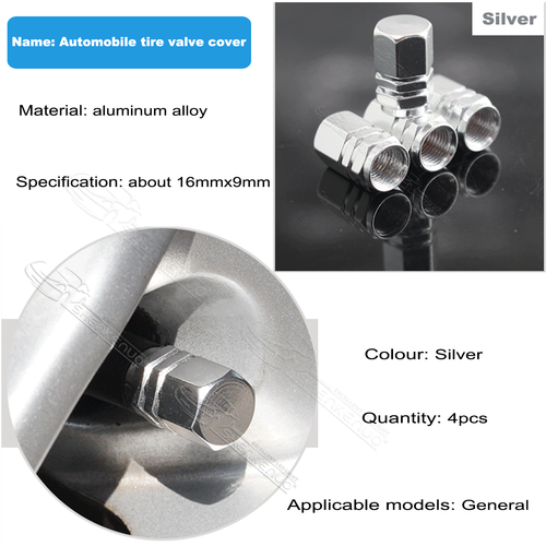 4 Sliver Metal Tire Valve Air Dust Cover Stem Caps - Wheel Car Truck SUV Bike US - Picture 3 of 14