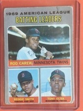 1970  #62 A.L. Batting Leaders, Carew/Reese/Oliva, NICE! SHIP IN NEW TOP LOADER!