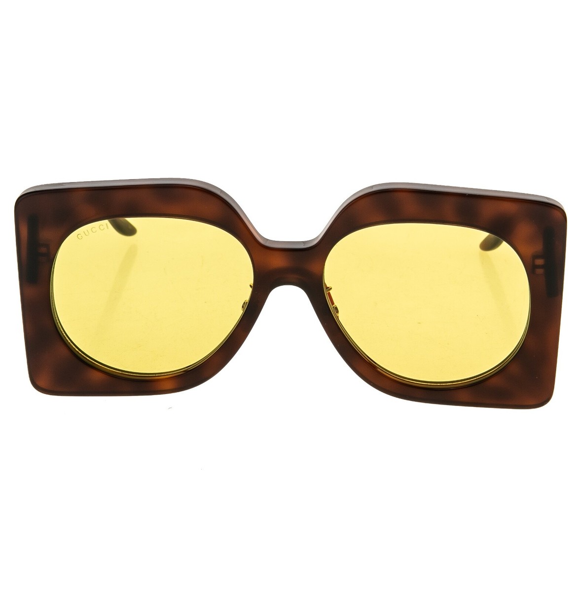 GUCCI Gg0784s 0784 Brown Havana Yellow Oversized Runway