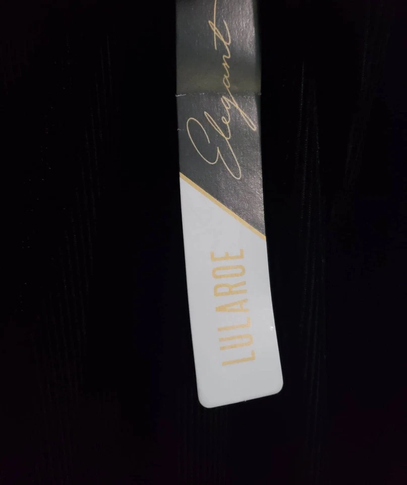 NUEVO CON ETIQUETAS XL Lularoe Eve *Elegante All Ways* Vestido recto Negro Acanalado Terciopelo Foto 3 de 4