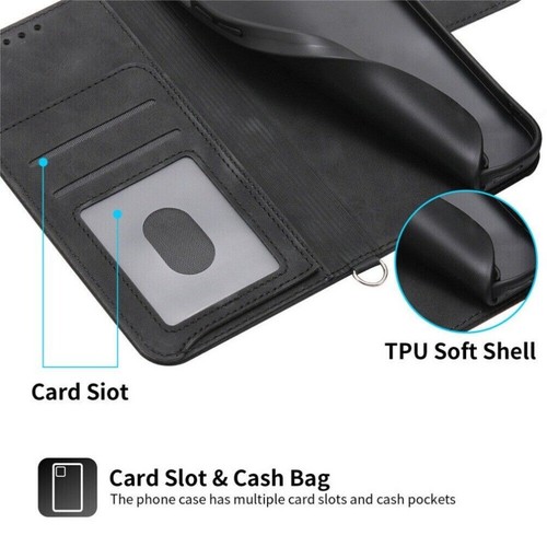 For Motorola G04 G14 G24 G34 G54 G84 G85 Flip Leather Case Wallet Cover Strap - Picture 72 of 79