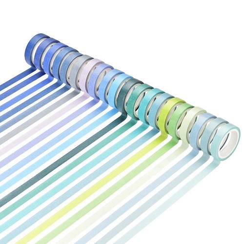 60 Farben Washi Bänder Solid Regenbogen Set 8mm DIY Dekor Aufkleber Tagebuch - Bild 8 von 9