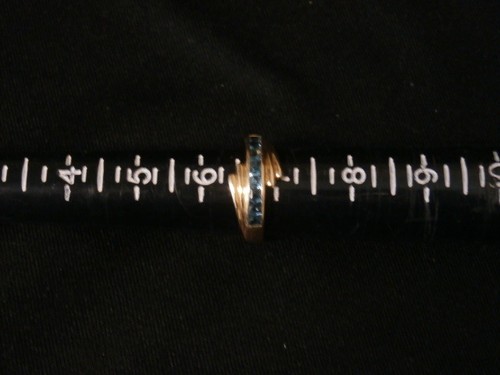 Impresionante anillo envolvente de cóctel princesa aguamarina de oro amarillo 14K. Haz una oferta #1924 - Imagen 7 de 7