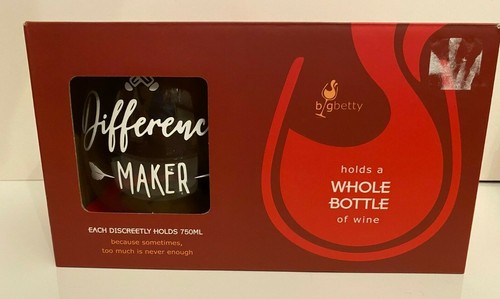 Big Betty Giant Wine Glass Holds Whole Bottle Stemless Difference Maker Cat Mom - Picture 1 of 7