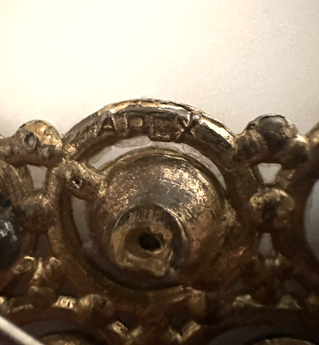 APEX VIKTORIANISCHE JUGENDSTIL 3" BROSCHE ANSTECKNADEL GOLD ROYALBLAU STRASS ANTIK - Bild 6 von 10