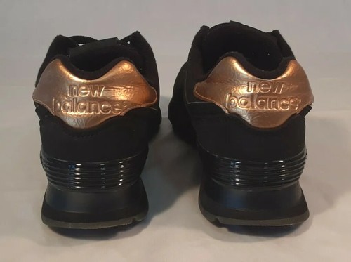 Zapatos para mujer New Balance 574 talla 8 raros difícil de encontrar #wl574mtc negros y dorados - Imagen 6 de 10