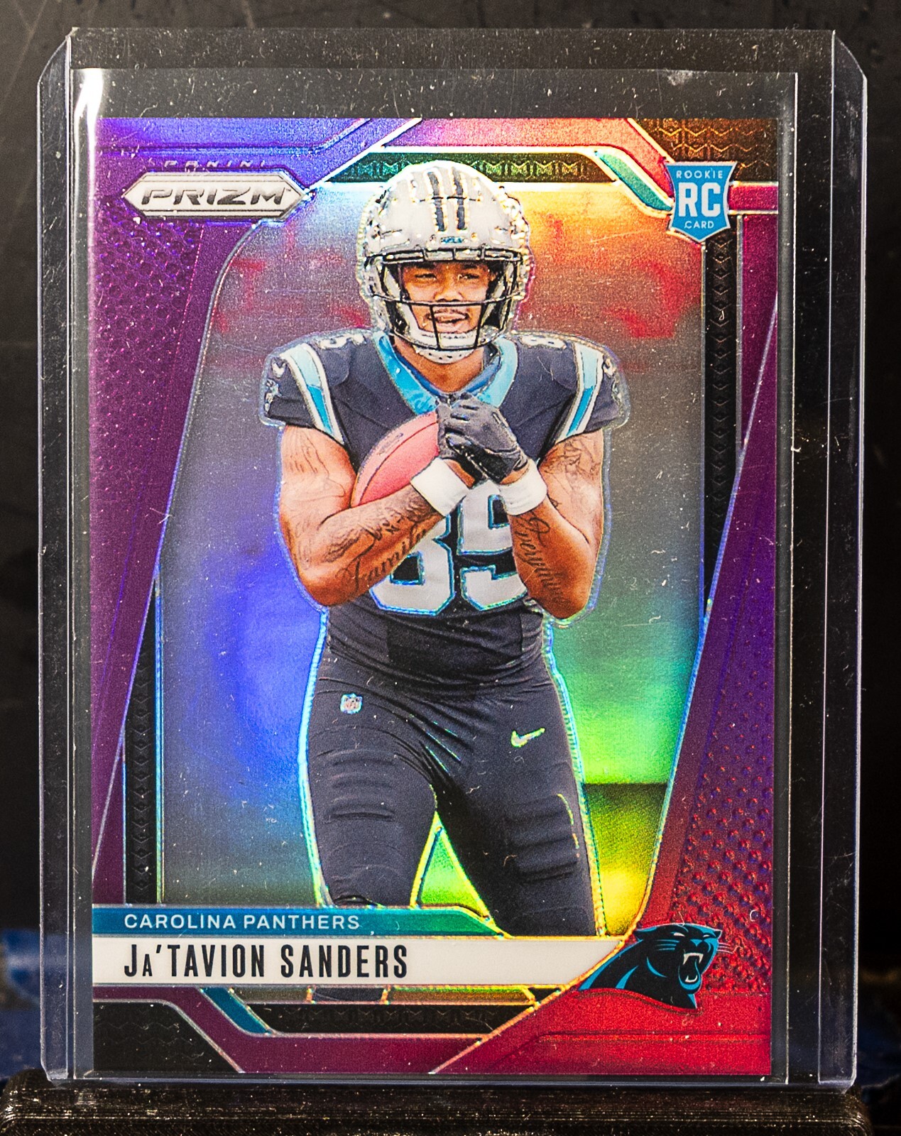 Ja'Tavion Sanders 2024 Panini Prizm Purple Prizm Rookie RC #104/125