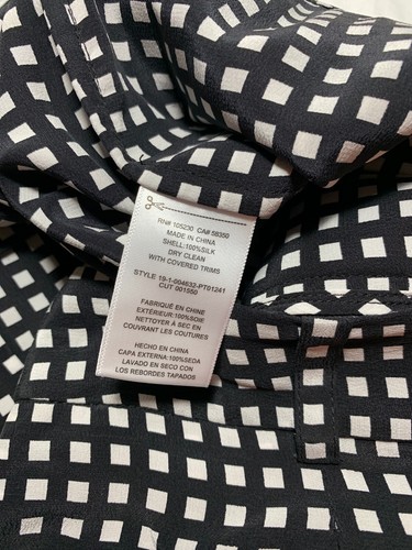 NEW EQUIPMENT Bergen Checked Silk Crop Pants in Black - Size 10 #P77 - Picture 7 of 9