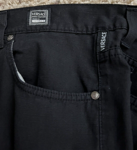 Versace Jeans Couture Ittierre Black Cotton Pants Mens AUTHENTIC READ DESCRIP - Picture 3 of 11