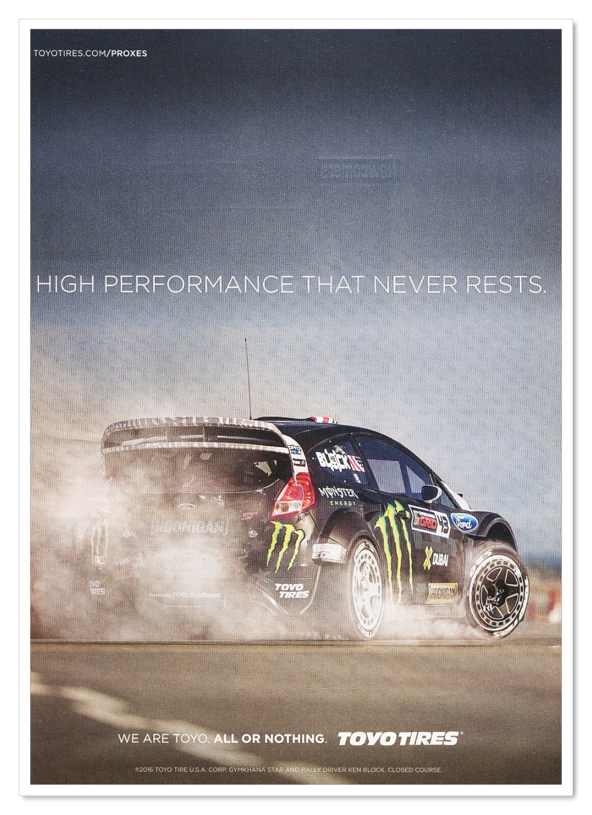 Toyo Tires Ken Block Gymkhana Hoonigan 2016 FullPage Print Magazine Ad