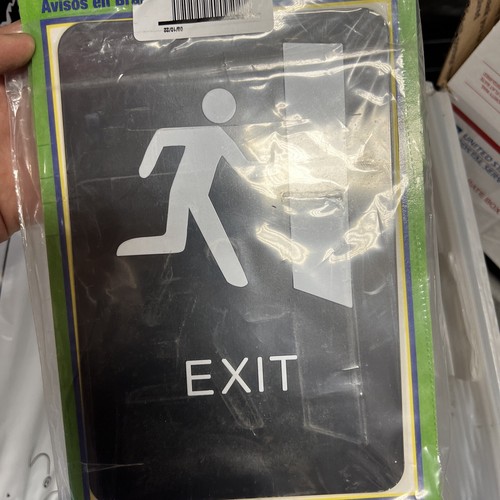 3 Pack - Hy-Ko Products DB-19 Braille Exit Sign, 6” x 9” - Picture 2 of 6