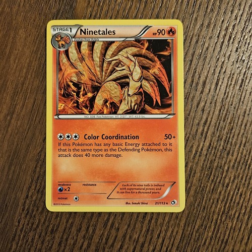 Ninetales 21/113 LP PLAYED RARE Non Holo Legendary Treasures Pokemon Card 2013