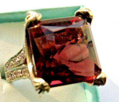 Natürlicher Morganit Ring, abgeschrägt - Gr. 56-18. Cts-14x14xx14mm-Agent massiv