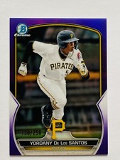 2023 Bowman Chrome Yordany De Los Santos /250 PURPLE Pirates BCP-122