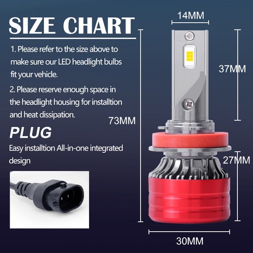 For Saab 9-7x 2005-2009 LED Headlight Kit 6000K Super Bright White Low Beam Bulb - Picture 6 of 12