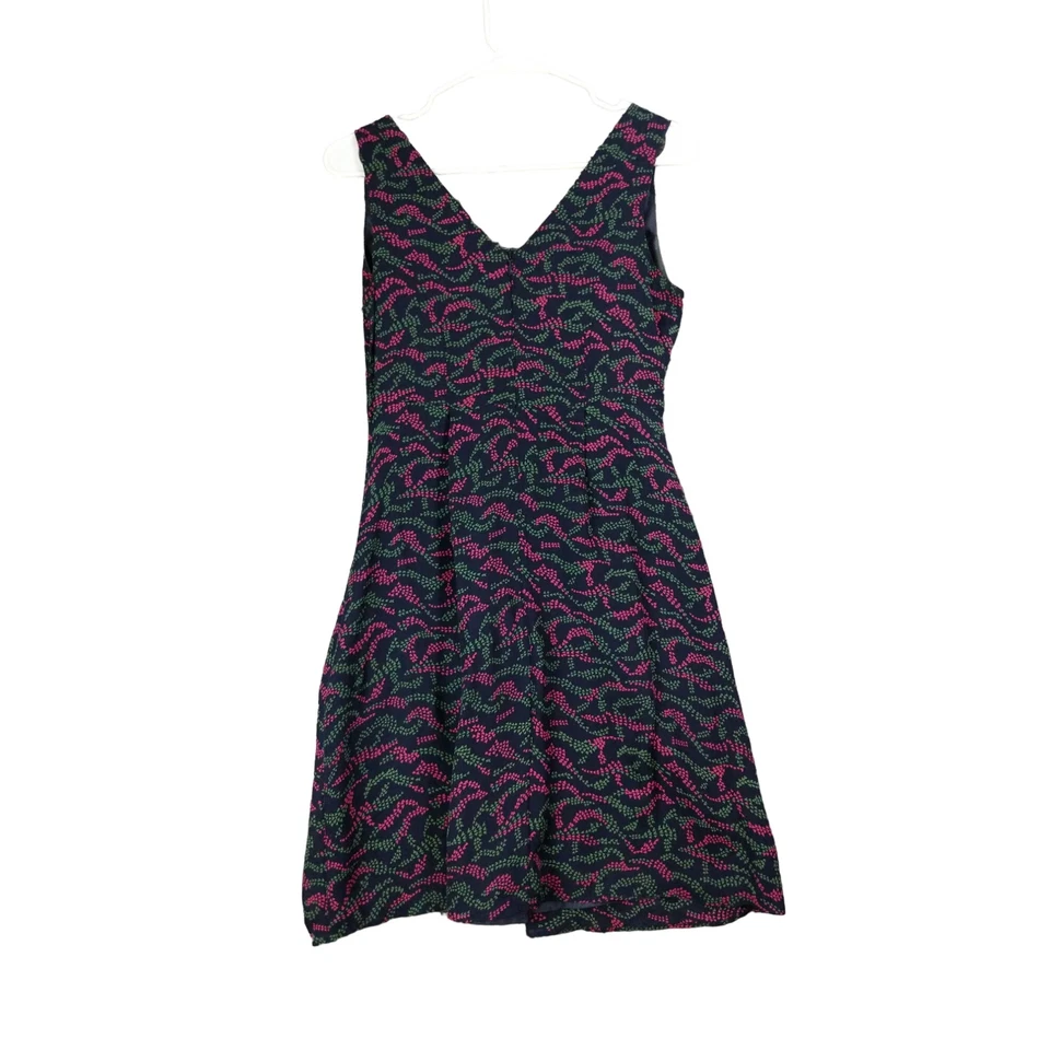 Vestido Multi MARC JACOBS Pradera Índigo Talla 2 100% Seda Floral Corazón Bolsillo de Lujo Foto 2 de 4