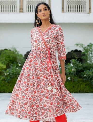 Pure cotton Hand block print flared Indian dress - Picture 4 of 9