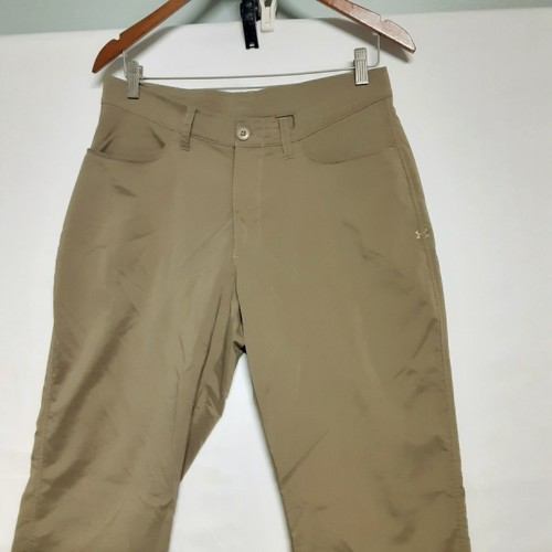 Under Armour Defender Women Pants Size 32 Khaki Loose Fit Activewear Stretch - Picture 2 of 15