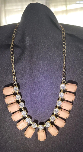 Collana Coro Moonglow Smeraldo Accenti Lucite Cristalli Tondi Punta Regolazione 20" - Foto 2 di 10