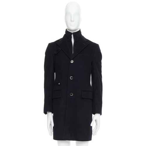 CORNELIANI black extrafine virgin wool layered collar coat IT44 XS - Picture 10 of 10