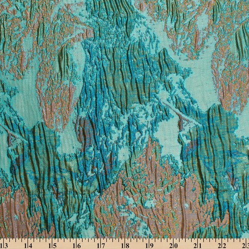 Abstrakt Uni Gewebt Crinkle Metallic Brokat Polyester Jacquard 57" Stoff - Bild 13 von 16