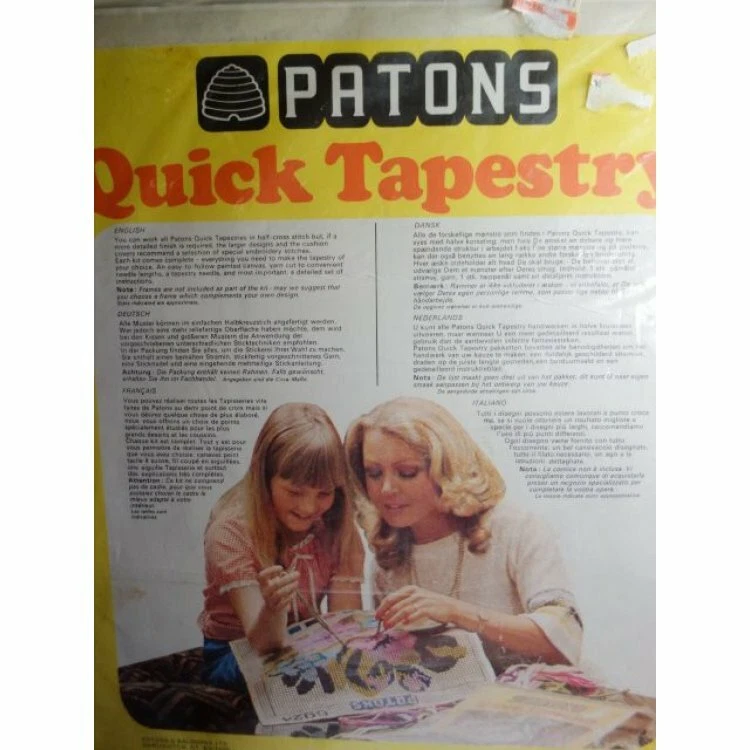 Kit de tapiz rápido PATONS, Grayling, MUY RARO, ¡sin usar! Impreso en Inglaterra! 1977 Foto 4 de 4