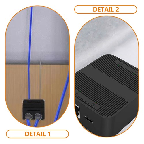 Ethernet Splitter Network Splitter 1 In 2 Out RJ45 Splitter Adapter Connector - Afbeelding 8 van 12