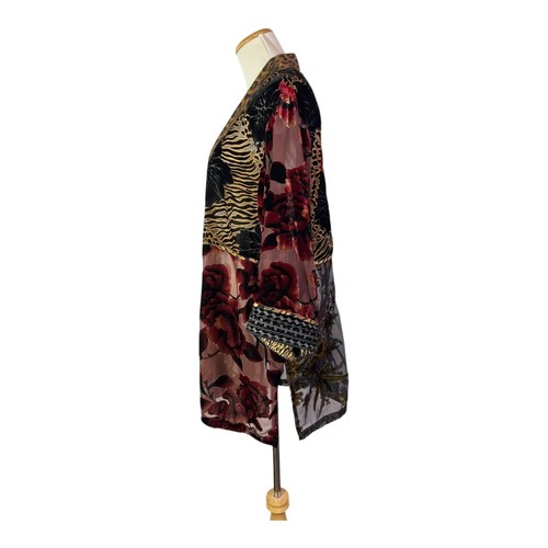 NWT John Mark Size M Sheer Velvet Kimono Jacket Open-Front - Picture 10 of 13