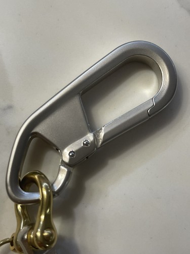 Mosquetón de acero EDC clip de gancho de resorte a presión, llavero con grillete de herradura de latón - Imagen 8 de 16