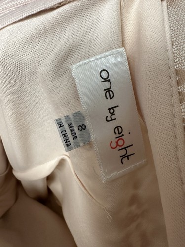 One by Eight Damen Größe 8 Nude All Over Paillettenkleid kurzärmelig langes Kleid - Bild 10 von 10