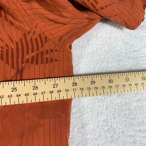Camicia Tommy Bahama manica corta con bottoni uomo 2XL arancione seta stampa all over - Foto 5 di 7