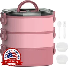 Fiambrera Box, Contenedores De Comida Apilables De 3 Capas A Prueba De Fugas NEW