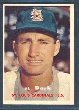 1957 Topps #98: ALVIN DARK St. Louis Cardinals ~ VG-EX